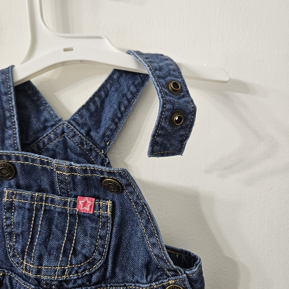 Carter's Girls 3 Month Dress Overalls Dark Blue Denim - Picture 5 of 5